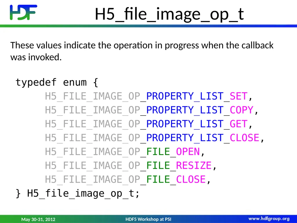 HDF5 File Image Operations Dana Robinson The HDF - slide 15 of 21