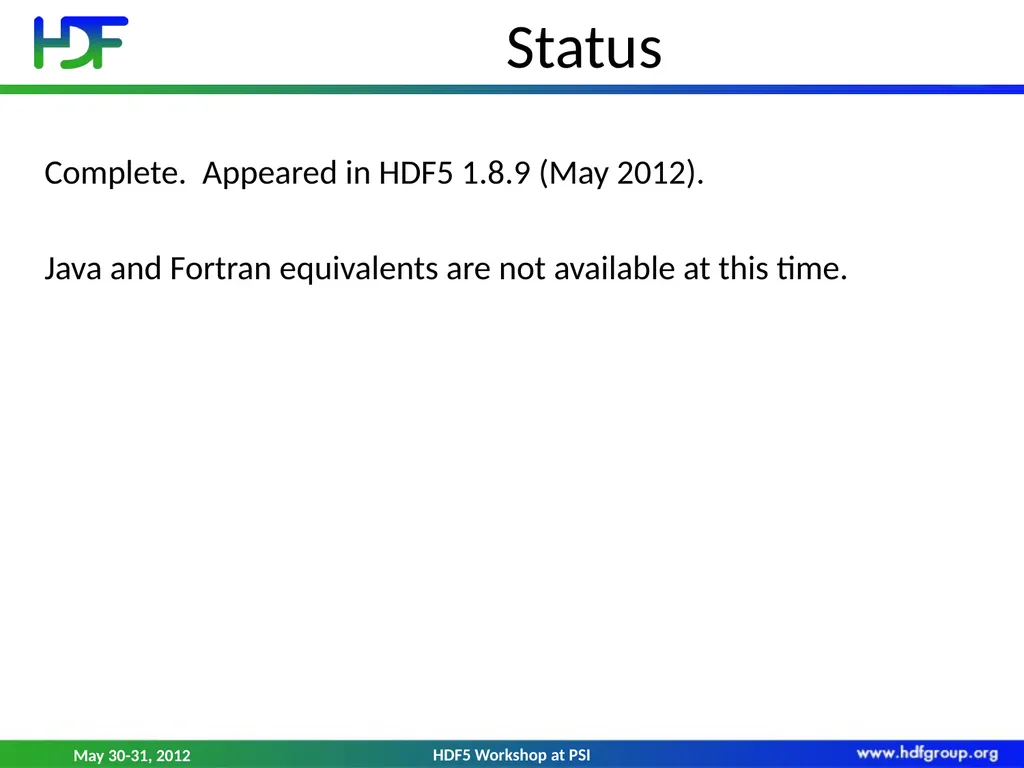 HDF5 File Image Operations Dana Robinson The HDF - slide 21 of 21
