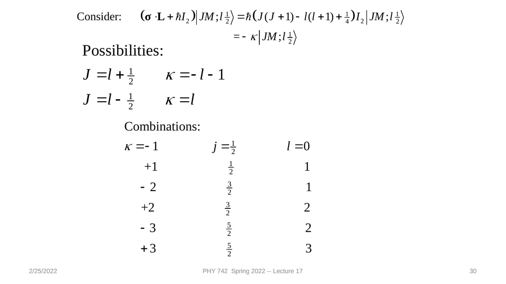 2/25/2022 PHY 742 Spring 2022 -- Lecture 17 1 PHY - slide 30 of 31