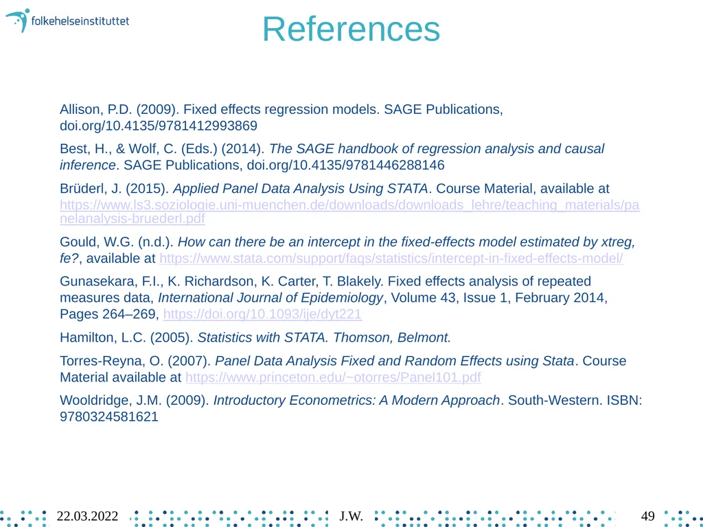 8 Individual Fixed Effects Regression Jonathan - slide 49 of 49