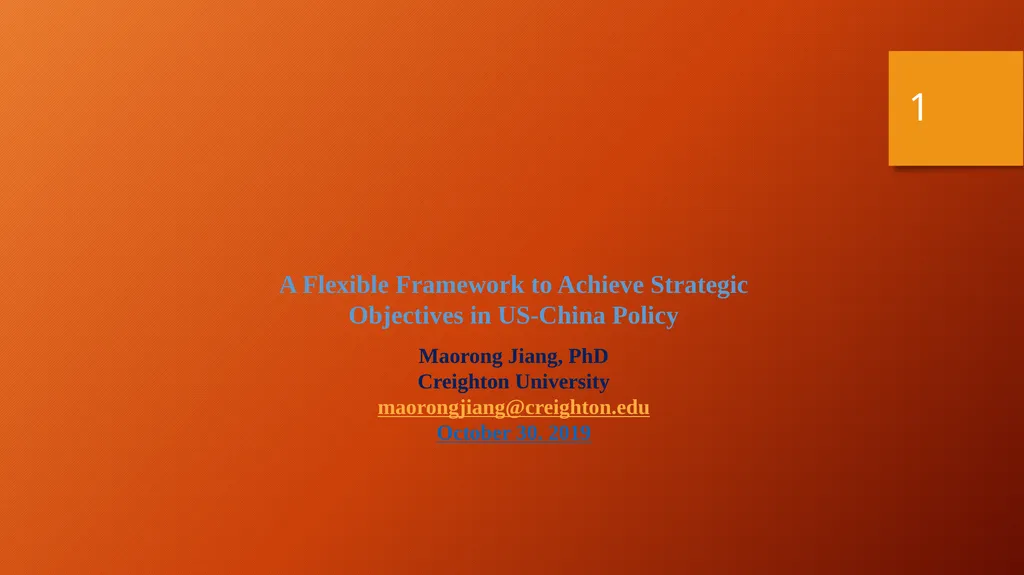 A Flexible Framework to Achieve Strategic - slide 1 of 18
