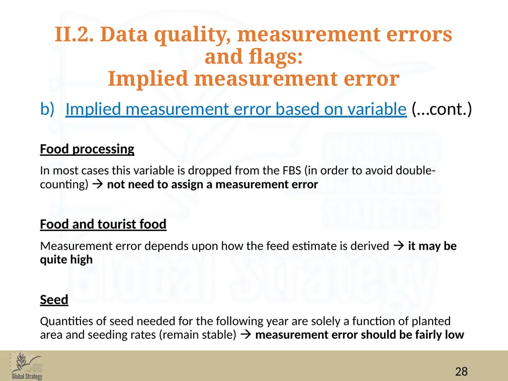 Food Balance Sheets Data for FBS compilation: data - slide 28 of 36