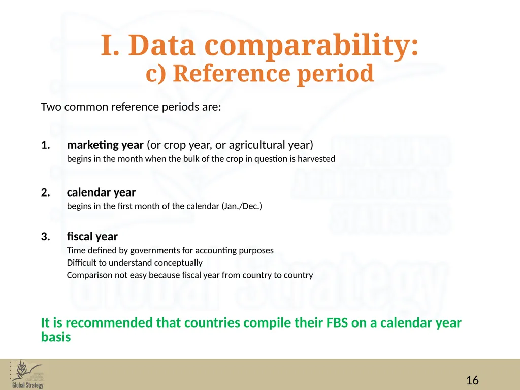 Food Balance Sheets Data for FBS compilation: data - slide 16 of 36
