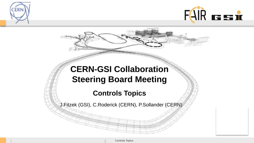 CERN-GSI Collaboration Steering Board Meeting - slide 1 of 12