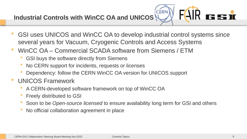 CERN-GSI Collaboration Steering Board Meeting - slide 8 of 12