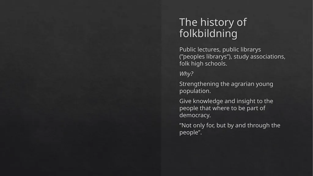 Folk high schools and folkbildning Gustav - slide 2 of 5