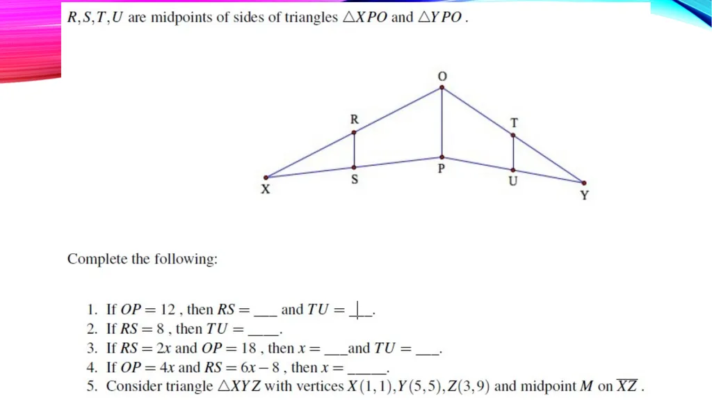 Relationships within triangles Geometry Unit 5 - slide 7 of 41
