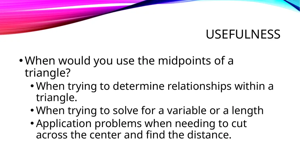 Relationships within triangles Geometry Unit 5 - slide 8 of 41