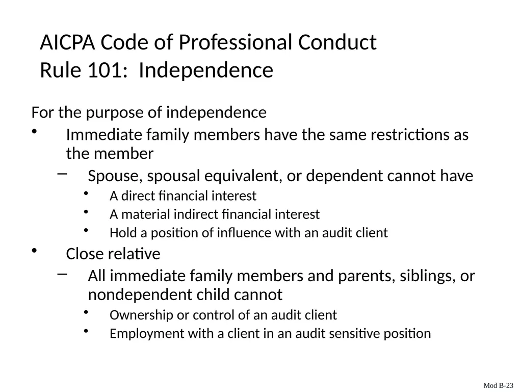 Auditing & Assurance Services, 6e Module B - slide 23 of 41