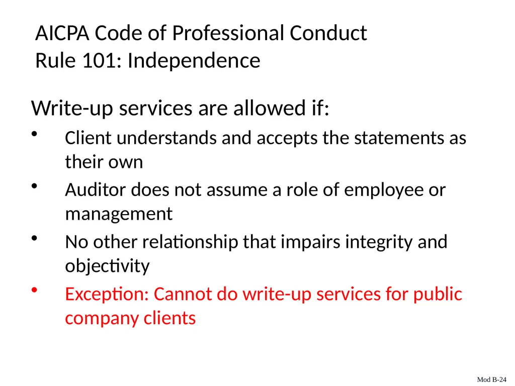 Auditing & Assurance Services, 6e Module B - slide 24 of 41
