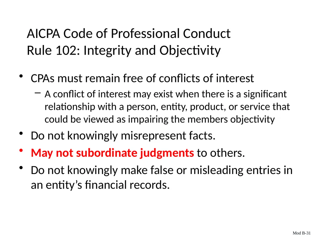 Auditing & Assurance Services, 6e Module B - slide 31 of 41