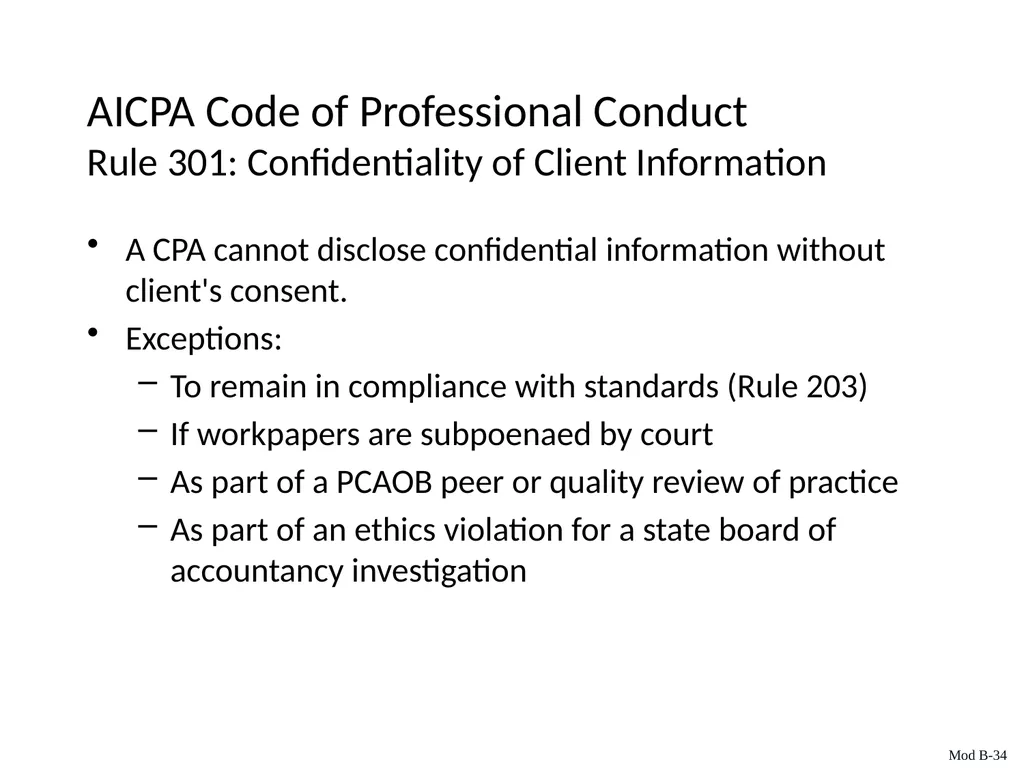 Auditing & Assurance Services, 6e Module B - slide 34 of 41