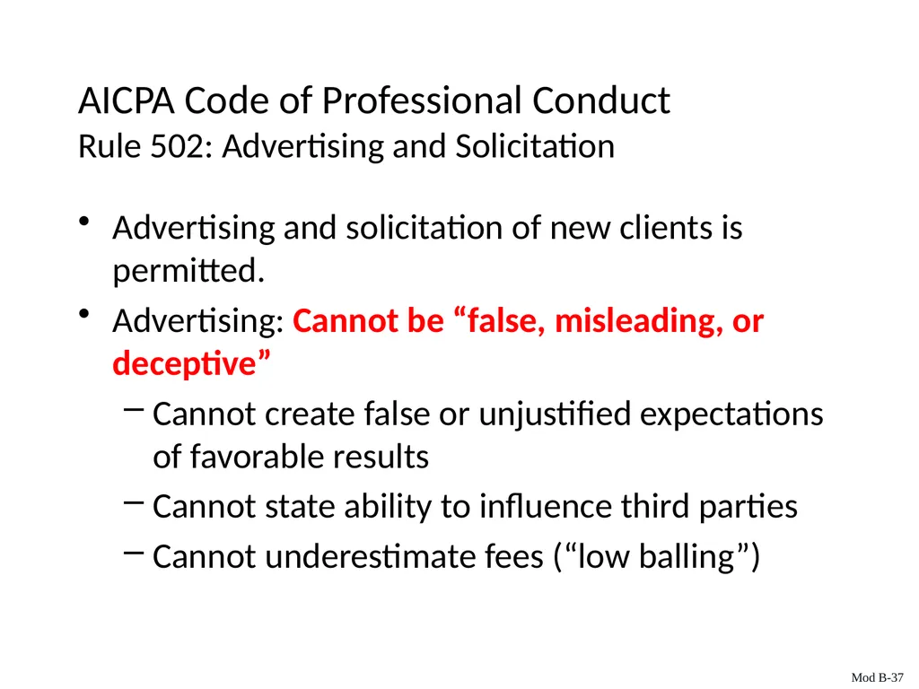 Auditing & Assurance Services, 6e Module B - slide 37 of 41