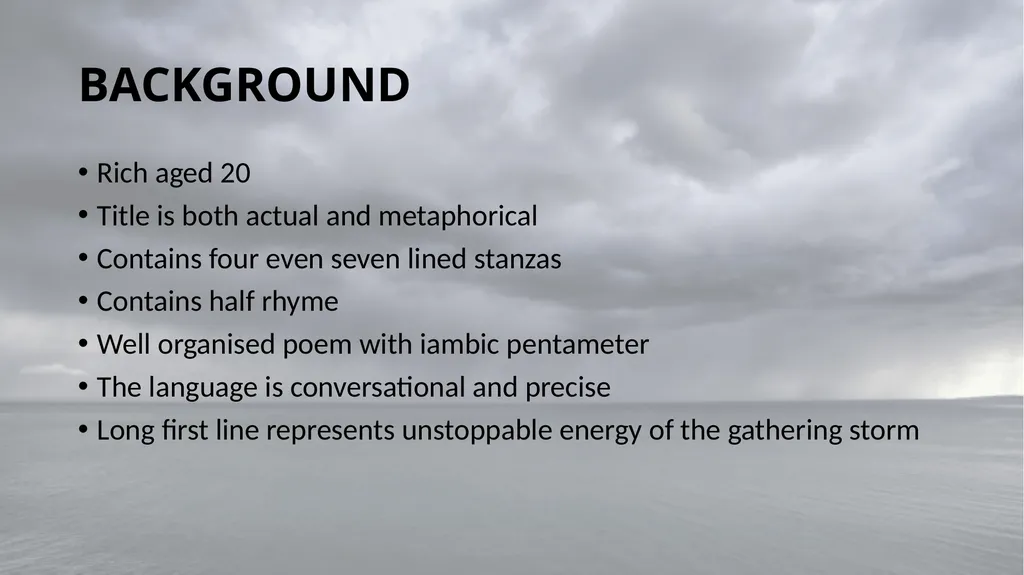 Storm Warnings By Adrienne Rich BACKGROUND Rich - slide 2 of 10