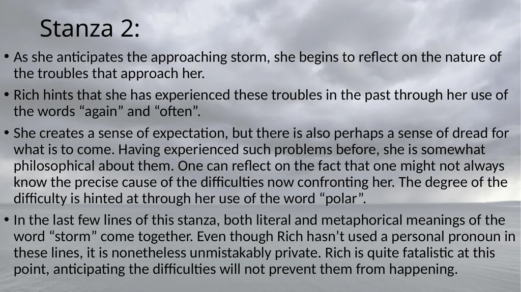 Storm Warnings By Adrienne Rich BACKGROUND Rich - slide 6 of 10