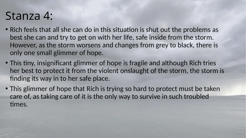 Storm Warnings By Adrienne Rich BACKGROUND Rich - slide 8 of 10