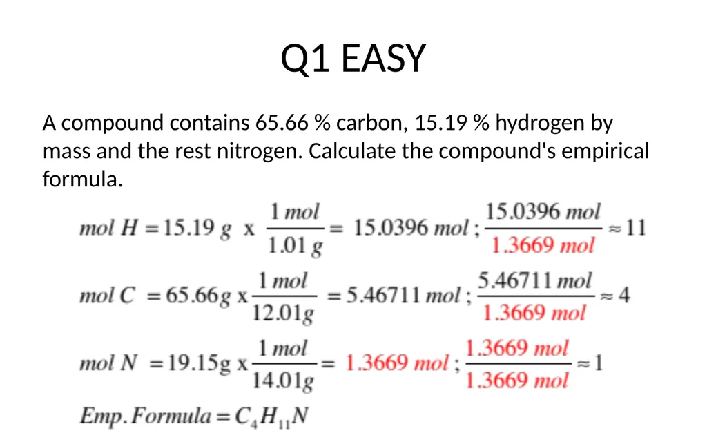 Practice: Empirical and Molecular Formula For a - slide 2 of 8