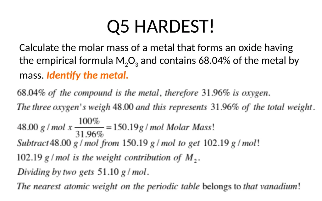 Practice: Empirical and Molecular Formula For a - slide 6 of 8