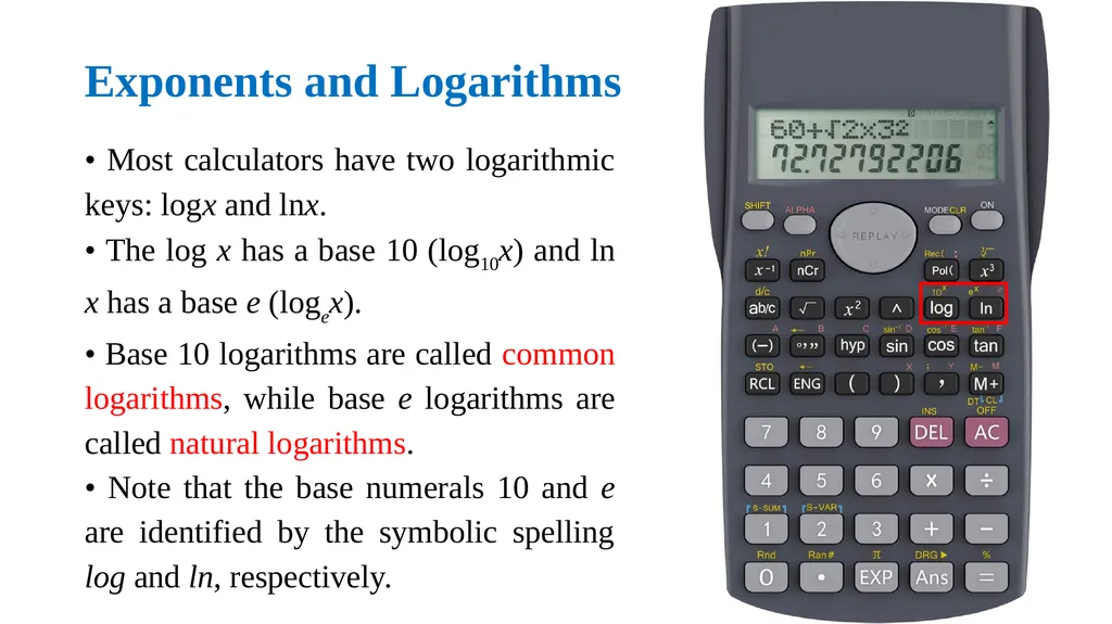 Exponents and Logarithms Dr. Haider Raheem - slide 12 of 17
