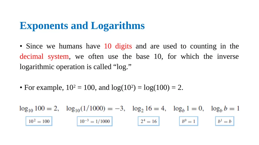 Exponents and Logarithms Dr. Haider Raheem - slide 8 of 17