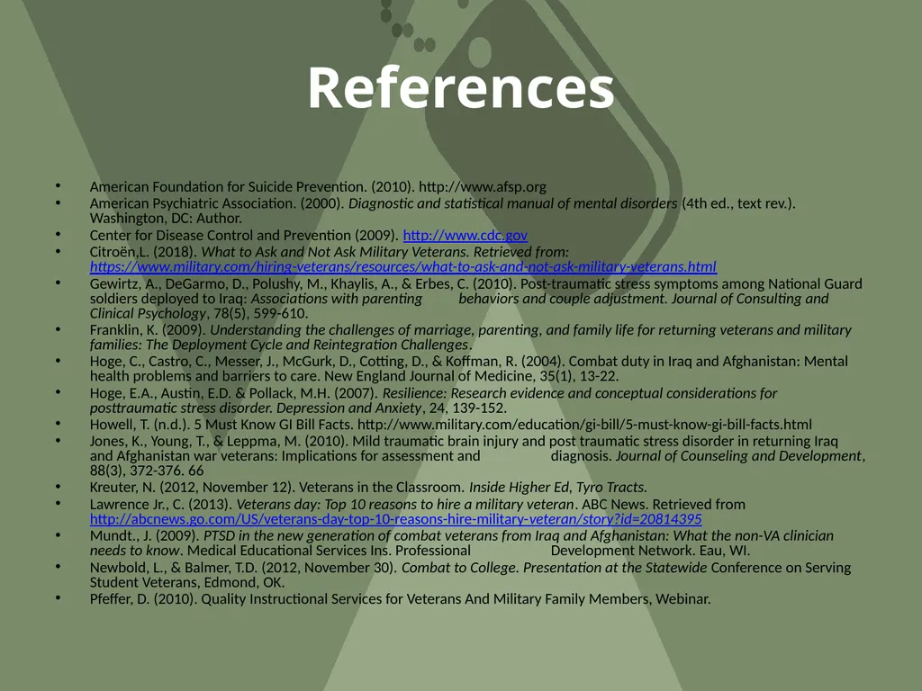 Shepherd University Green Zone Training OBJECTIVE - slide 33 of 34
