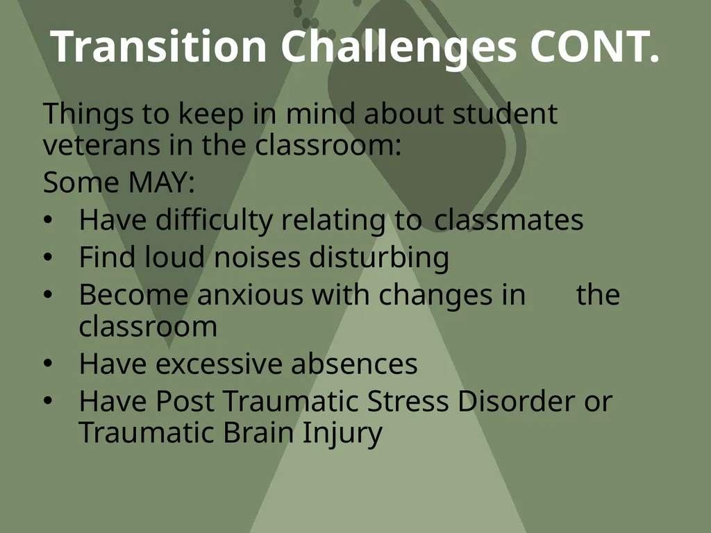 Shepherd University Green Zone Training OBJECTIVE - slide 12 of 34