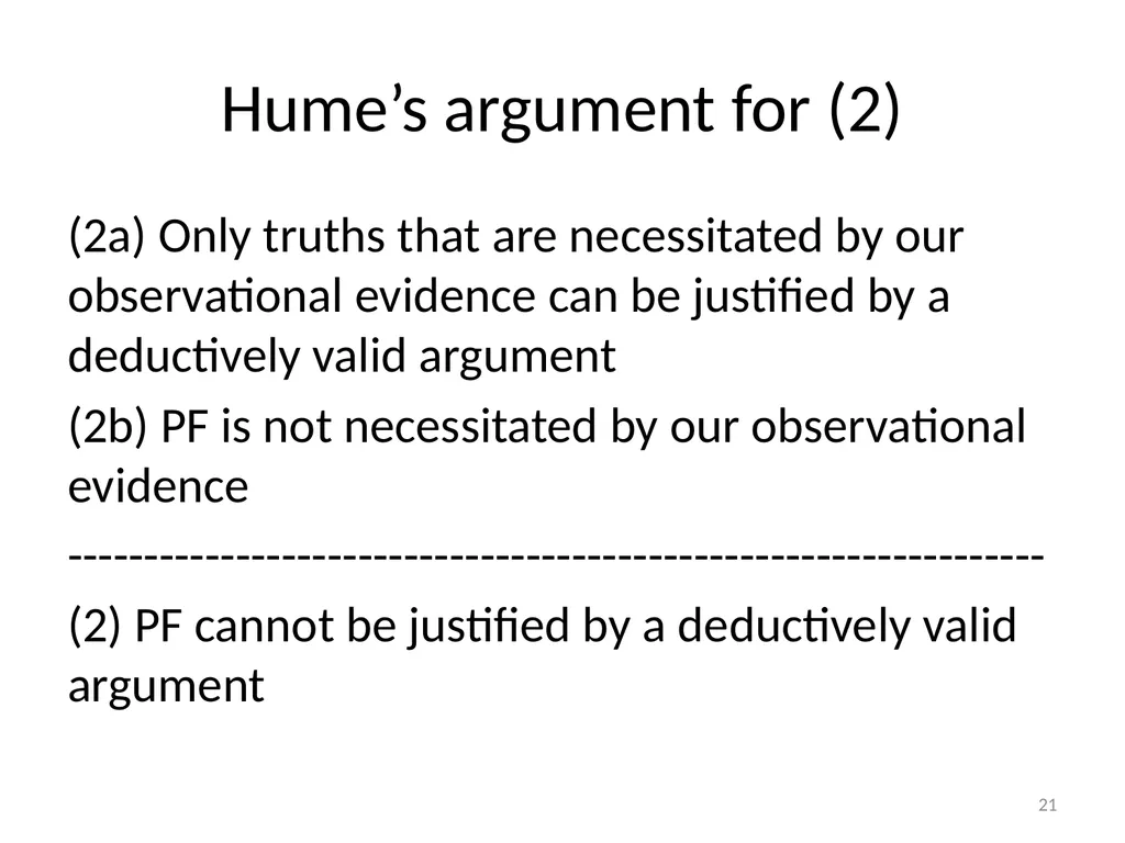 Introduction/Hume’s Problem of Induction Seminar - slide 21 of 24