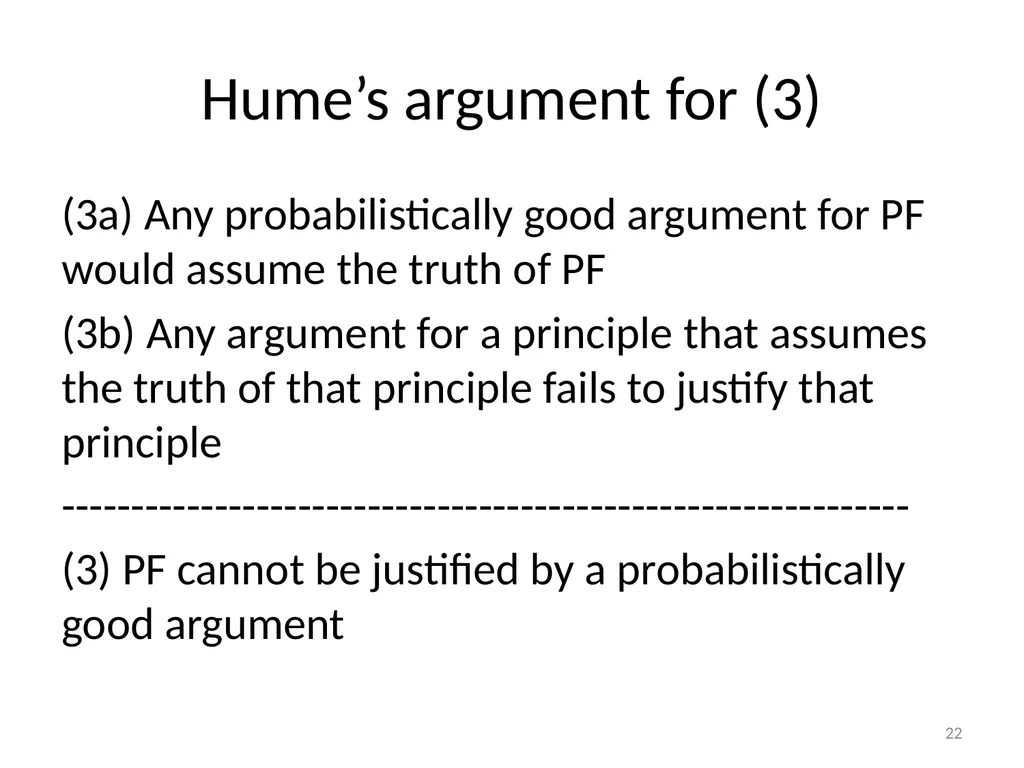 Introduction/Hume’s Problem of Induction Seminar - slide 22 of 24