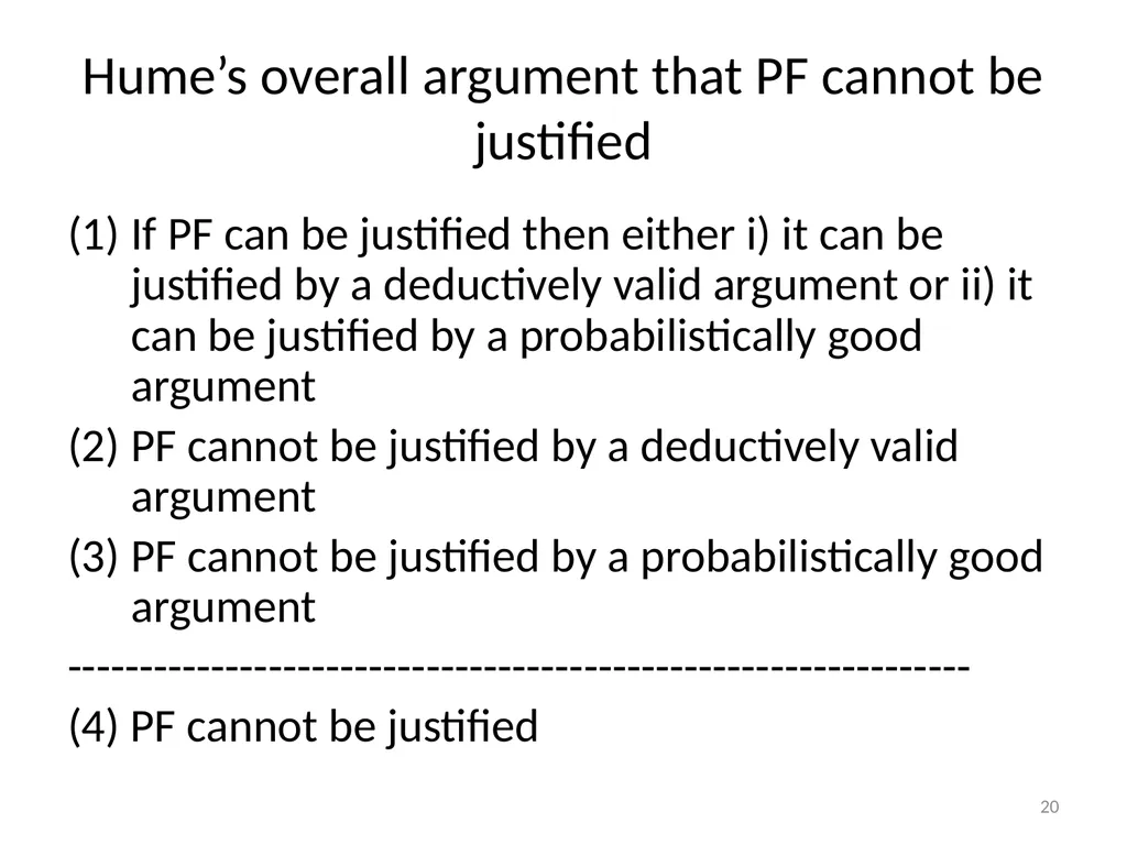 Introduction/Hume’s Problem of Induction Seminar - slide 20 of 24