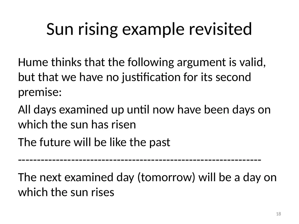 Introduction/Hume’s Problem of Induction Seminar - slide 18 of 24