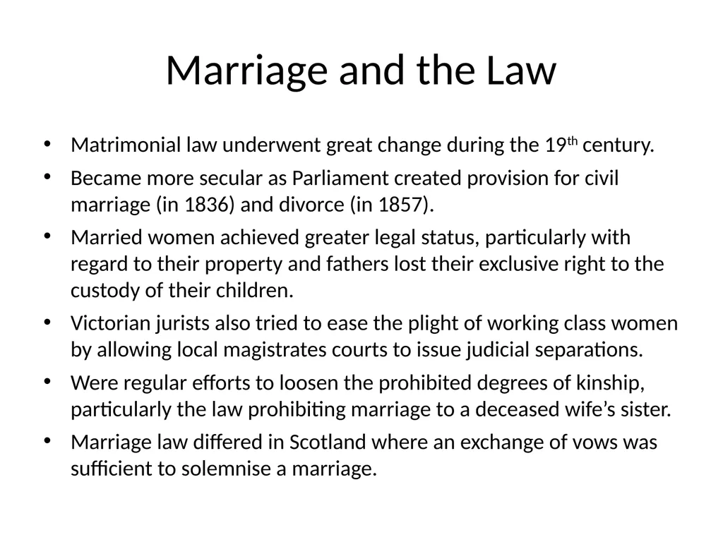 Marriage and Divorce Overview Victorian marriage - slide 3 of 20