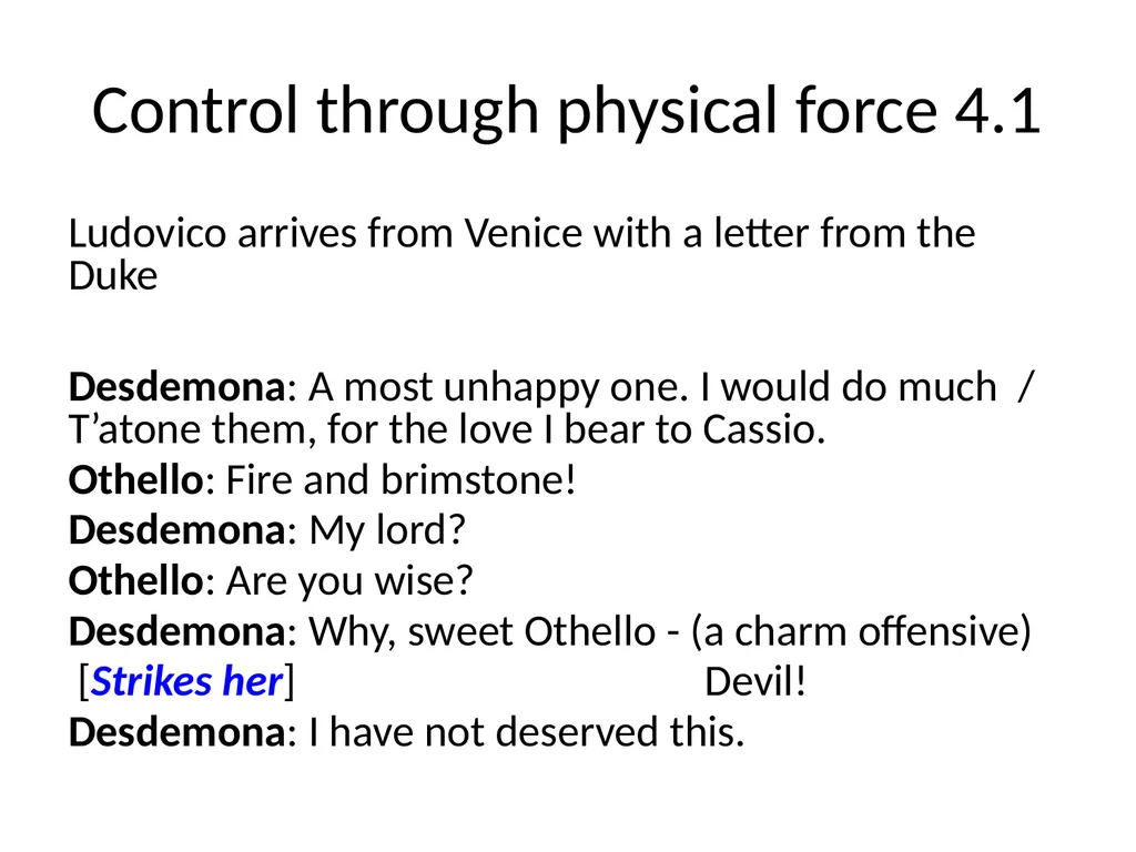 Comparing Othello and Streetcar Concerns and - slide 31 of 37