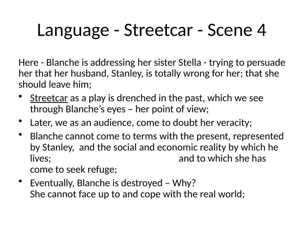 Comparing Othello and Streetcar Concerns and - slide 27 of 37