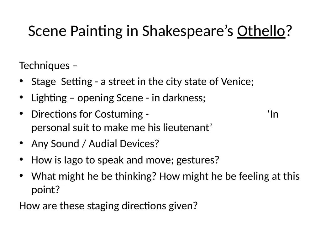Comparing Othello and Streetcar Concerns and - slide 23 of 37