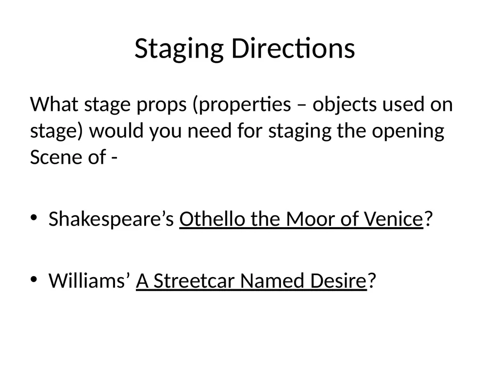Comparing Othello and Streetcar Concerns and - slide 13 of 37