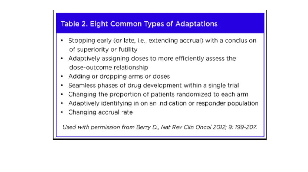 Adaptive Trial Designs Global Forum on Bioethics - slide 11 of 13