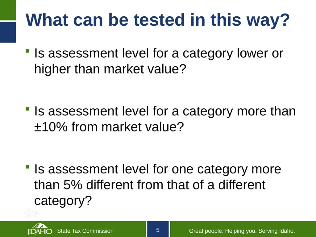 Idaho State Tax Commission Ratio Study Compliance - slide 5 of 16