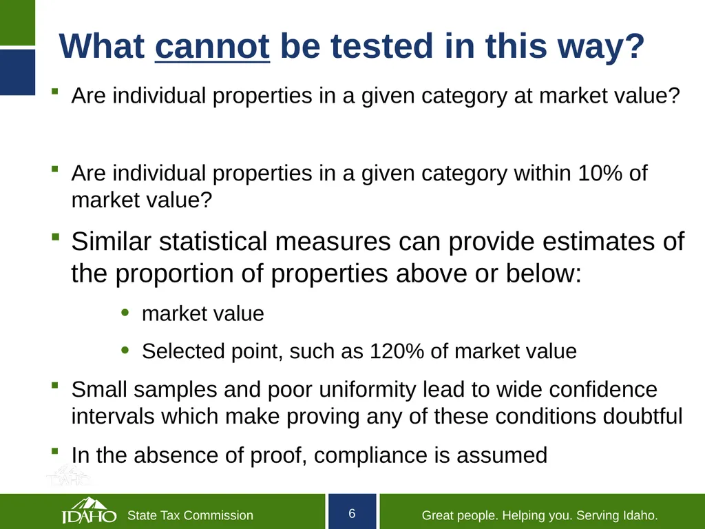 Idaho State Tax Commission Ratio Study Compliance - slide 6 of 16