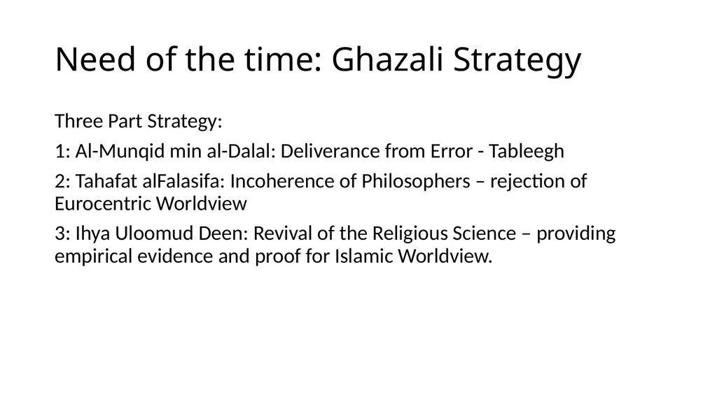 Islamic Worldview Dr. Asad Zaman Thinklink: - slide 12 of 24