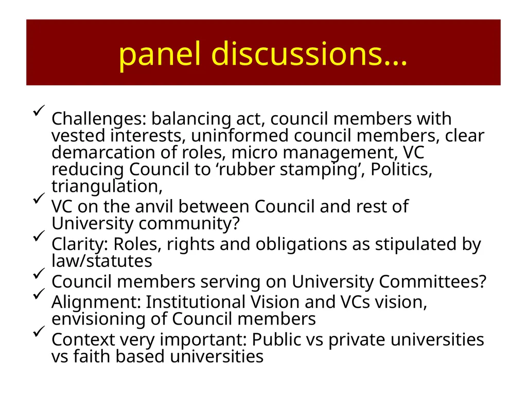 Session 1: the work of the University Council - slide 12 of 23