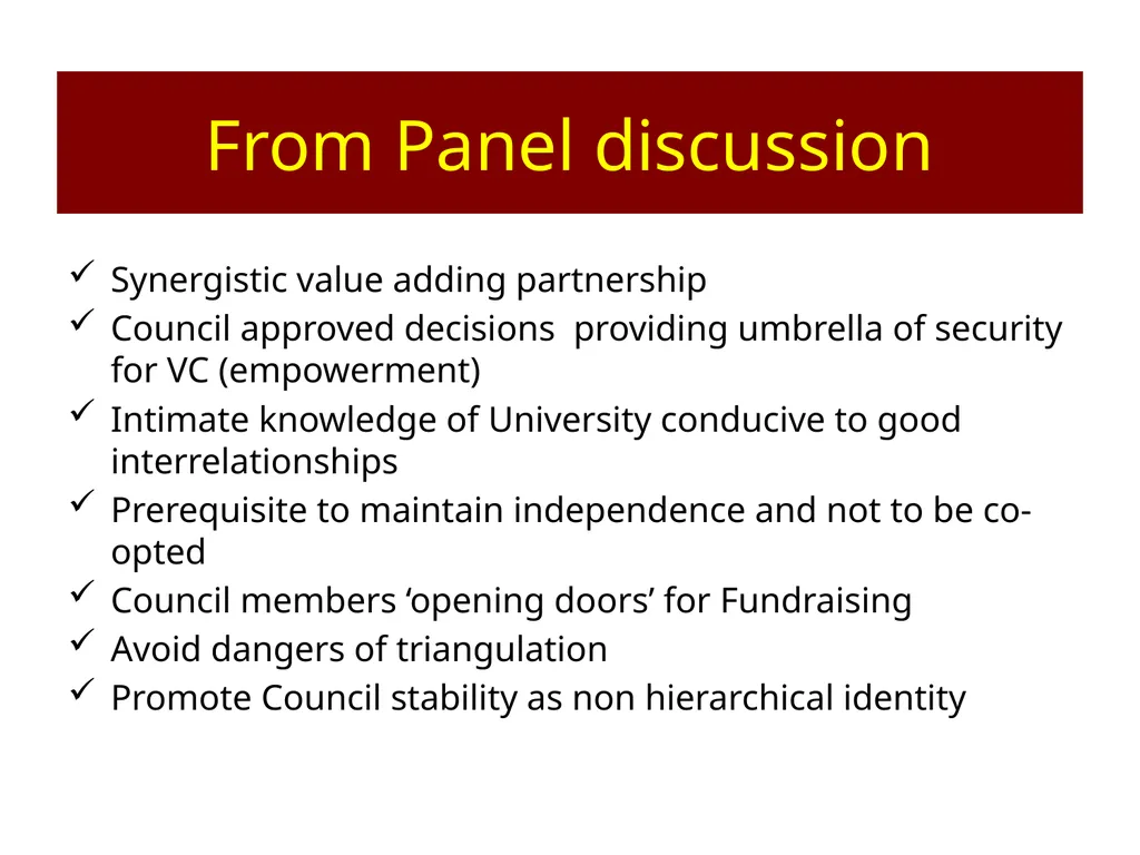 Session 1: the work of the University Council - slide 13 of 23