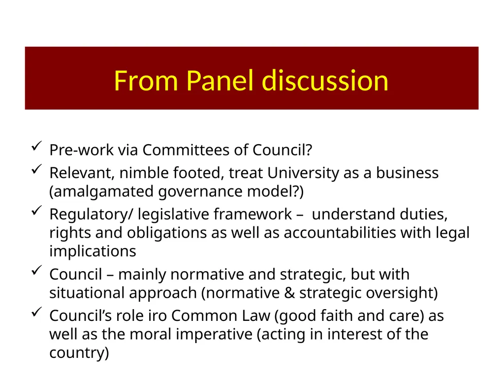 Session 1: the work of the University Council - slide 14 of 23