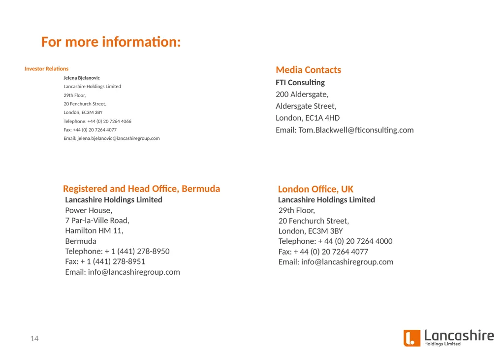 Investor Presentation Q1 2021 Update - slide 14 of 14