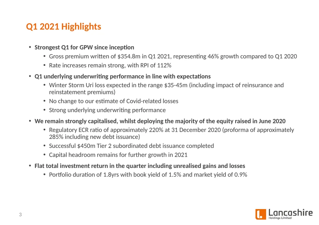 Investor Presentation Q1 2021 Update - slide 3 of 14