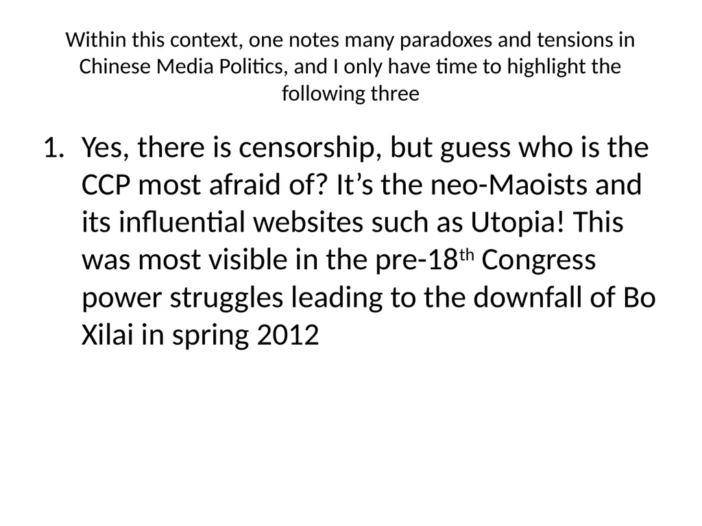 Paradoxes and Tensions in Post-Reform Chinese - slide 5 of 9