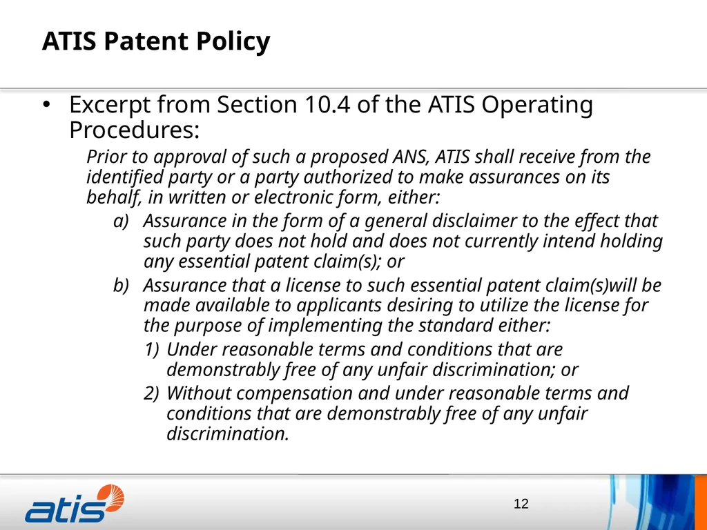 Thomas Goode General Counsel, ATIS April 20, 2015 - slide 12 of 14