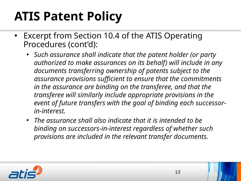 Thomas Goode General Counsel, ATIS April 20, 2015 - slide 13 of 14