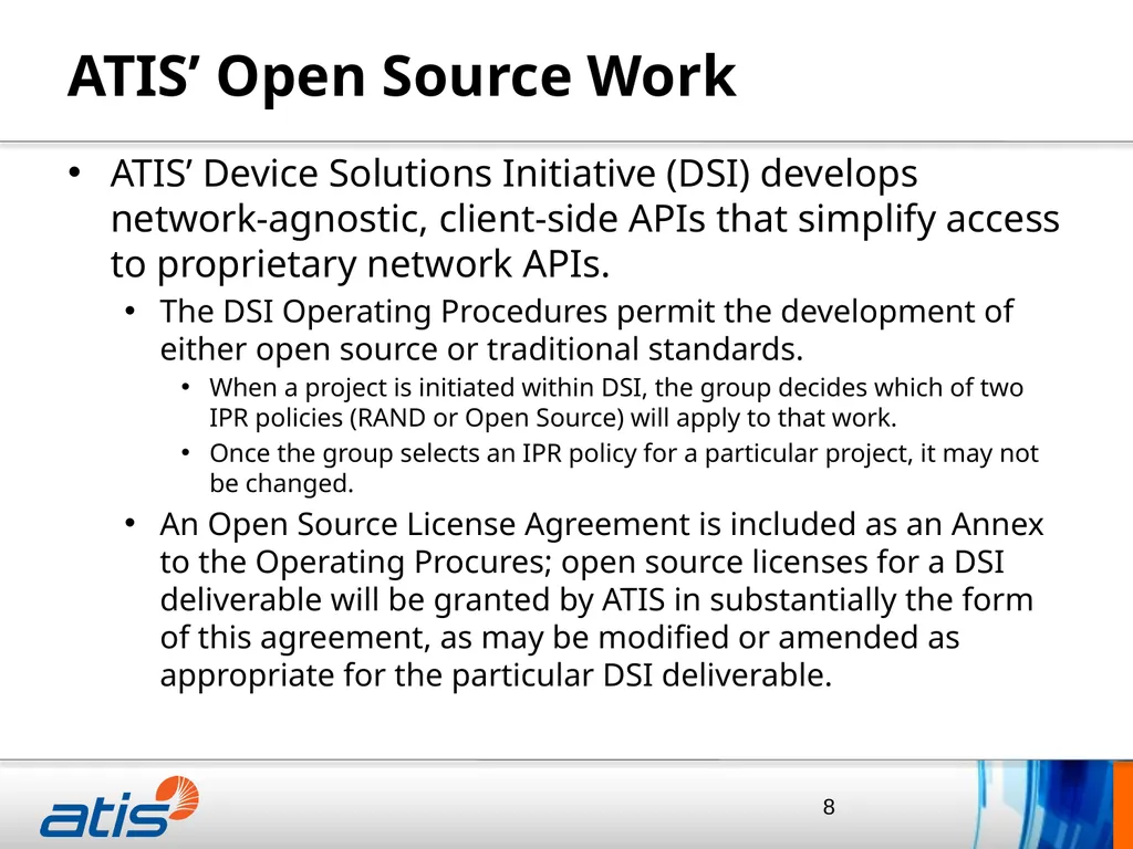 Thomas Goode General Counsel, ATIS April 20, 2015 - slide 8 of 14