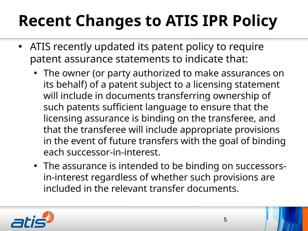 Thomas Goode General Counsel, ATIS April 20, 2015 - slide 5 of 14