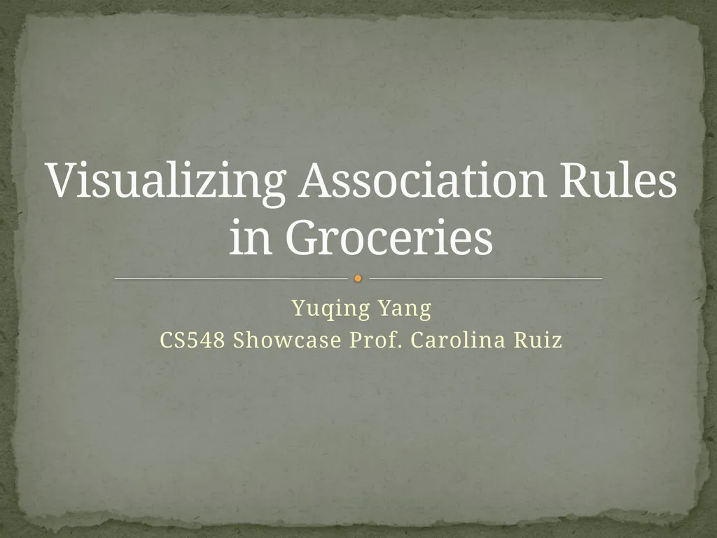 Yuqing Yang CS548 Showcase Prof. Carolina Ruiz - slide 1 of 15
